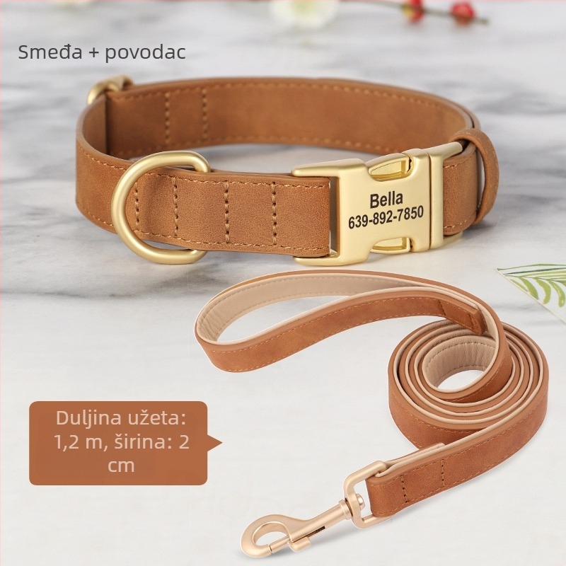 Gravirana ogrlica za pse sa zaštitom od gubitka – Univerzalni stil, Uzorak 69850, Materijal: svilen cvijet