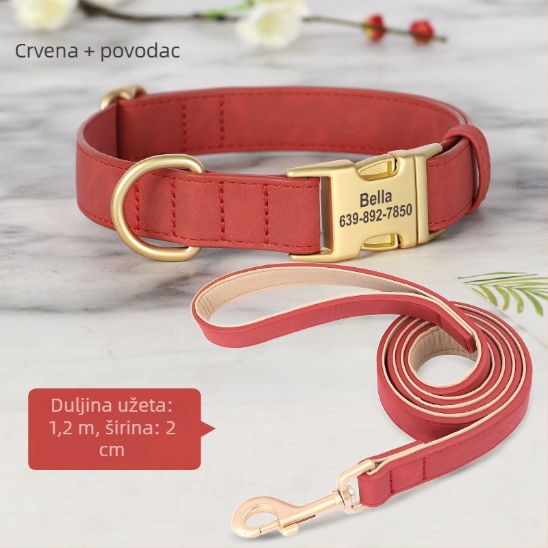 Gravirana ogrlica za pse sa zaštitom od gubitka – Univerzalni stil, Uzorak 69850, Materijal: svilen cvijet