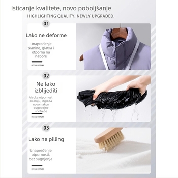 Muška zimska corduroy radna vesta sa stojećim ovratnikom, dvostruko kopčanje, prugasti uzorak