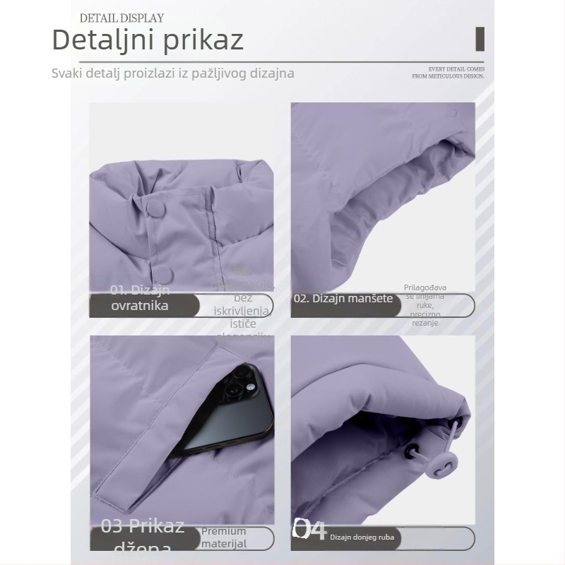 Muška zimska corduroy radna vesta sa stojećim ovratnikom, dvostruko kopčanje, prugasti uzorak