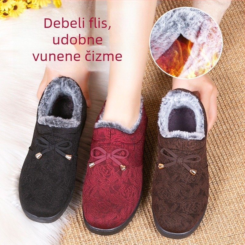 Ženske zimske platnene cipele s fleece podstavom — gornji dio: pamuk; unutrašnja podstava: umjetni pliš; uložak: umjetna krzna; potplat: guma; vrh: okrugli