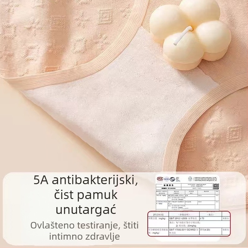 Ženske antibakterijske gaćice od pamuka, visoki pojas, dizanje bokova, učvršćivanje trbuha