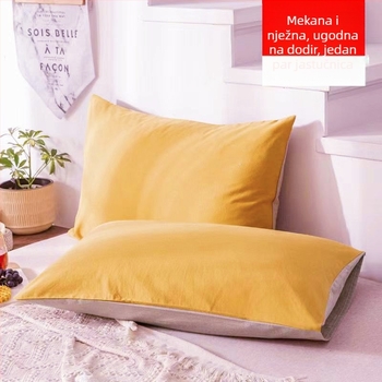 Jednobojna navlaka za jastuk od pranog pamuka, omotnica-stil s džepom, veličina 74×48 cm, set od dvije navlake za jastuk, skidiva i periva