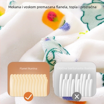 Duoyi flanel jastučnica za djecu – uzorci: mali dinosaurus, medvjed s krunom, mala krava; reakcijsko ispisivanje; dostupno u pakiranju jedno ili par za vrtić