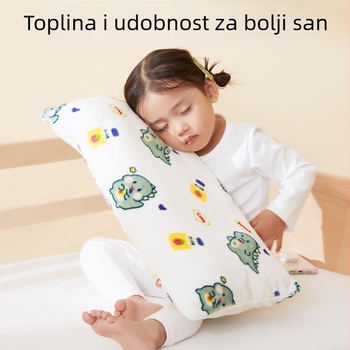 Duoyi flanel jastučnica za djecu – uzorci: mali dinosaurus, medvjed s krunom, mala krava; reakcijsko ispisivanje; dostupno u pakiranju jedno ili par za vrtić