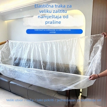 Jednokratna zaštitna navlaka za kauč od LDPE s elastičnim šnimom – potpuno pokrivanje kauča, kreveta i gornje postelje u domu