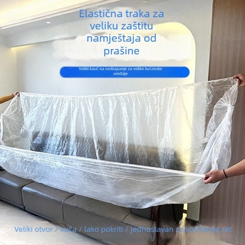 Jednokratna zaštitna navlaka za kauč od LDPE s elastičnim šnimom – potpuno pokrivanje kauča, kreveta i gornje postelje u domu