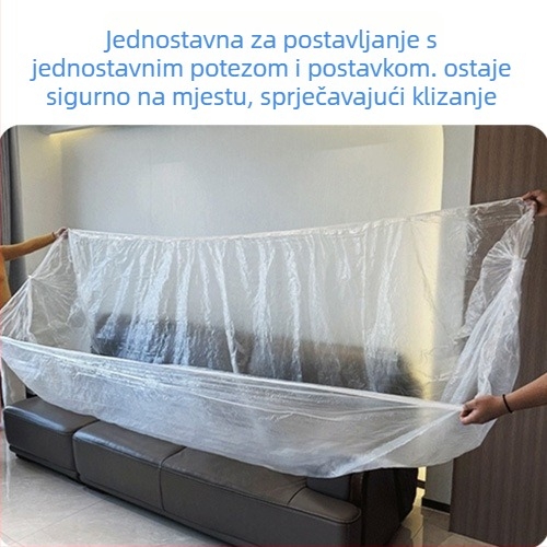 Jednokratna zaštitna navlaka za kauč od LDPE s elastičnim šnimom – potpuno pokrivanje kauča, kreveta i gornje postelje u domu