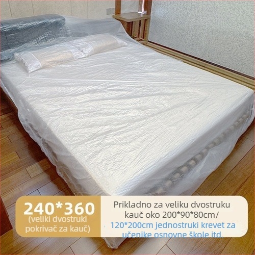 Jednokratna zaštitna navlaka za kauč od LDPE s elastičnim šnimom – potpuno pokrivanje kauča, kreveta i gornje postelje u domu