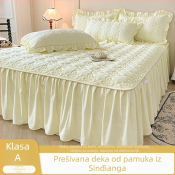 Posteljna suknja, šivana, punjenje 100% pamuk, pamuk materijal, reaktivni tisak i boja, stil princeza