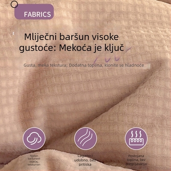 Minimalistički set posteljine od mliječnog velura za jesen-zimu, četiri dijela