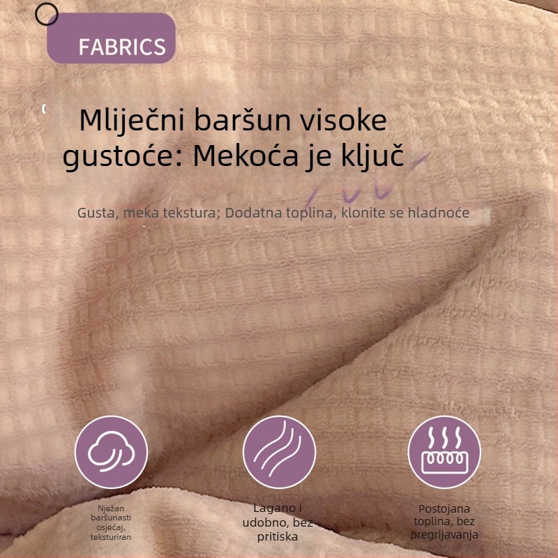 Minimalistički set posteljine od mliječnog velura za jesen-zimu, četiri dijela