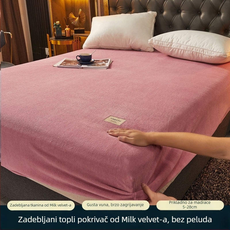 Navlaka za pokrivač – mliječni velur, twill tkanina, reakcijsko tiskanje i bojenje, jednobojna, moderni minimalistički stil