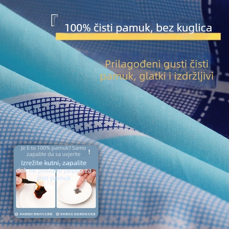 Liu Yi prilagodljiva plahta za madrac, 100% pamuk, prugasti uzorak, ravno tkanje, reaktivno ispisivanje i bojanje