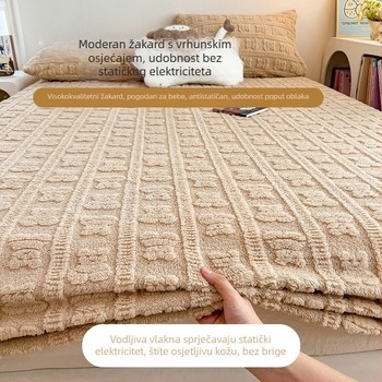 Zimska debela topla jacquard velur od mlijeka, napinjajući list, navlaka za krevet i Simmons fleece zaštita madraca