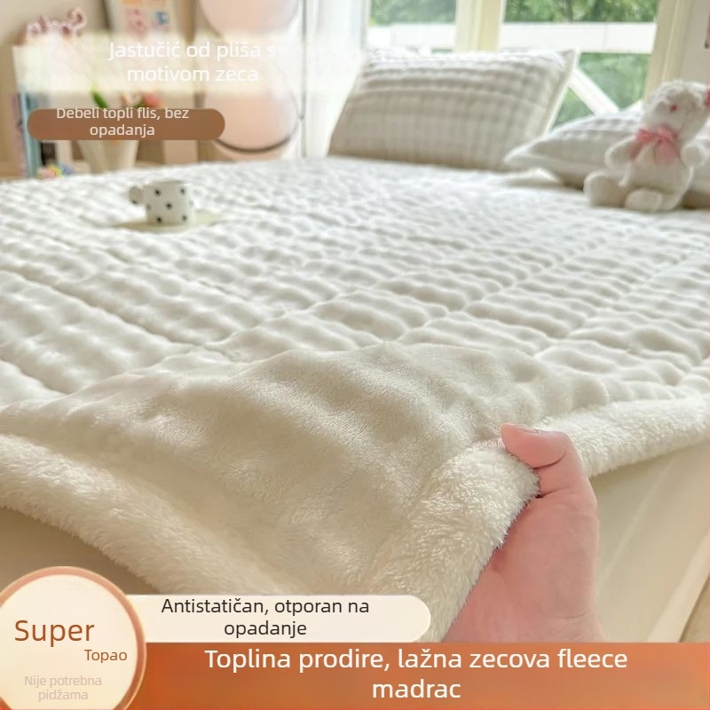 Prekrivač za krevete s mrežastim uzorkom; materijal ice silk; tkanje: boja po nitima; tisak i bojenje