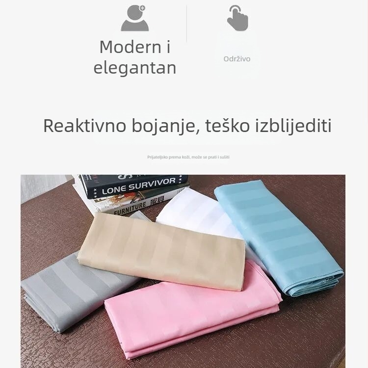 Posteljina za kozmetički masažni stol s otvorima, poliester, prugasti uzorak, ravna tkanina, digitalni tisak