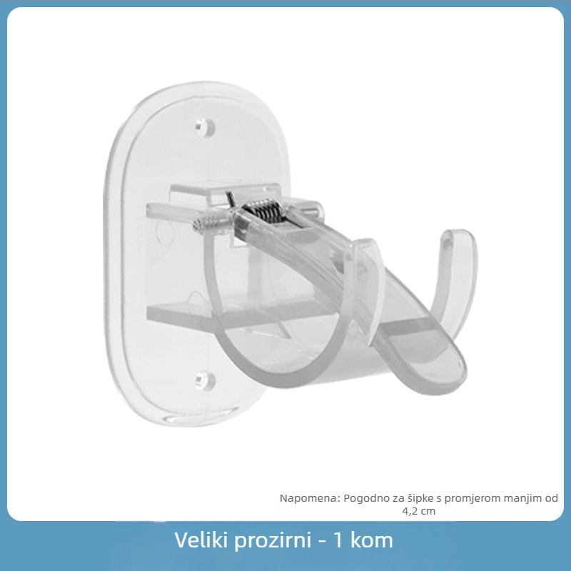 Držač za zavjese s teleskopskim ramenom – bez bušenja, ABS, japanski stil, jedan kukica