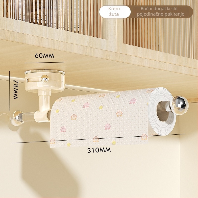 Plastični držač kuhinjske papirnate maramice sa usisnom čašom, za zid, nosivost 3 kg, pogodan za kupaonicu, kuhinju i dnevni boravak