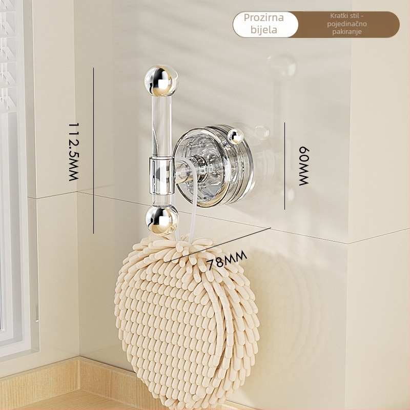 Plastični držač kuhinjske papirnate maramice sa usisnom čašom, za zid, nosivost 3 kg, pogodan za kupaonicu, kuhinju i dnevni boravak