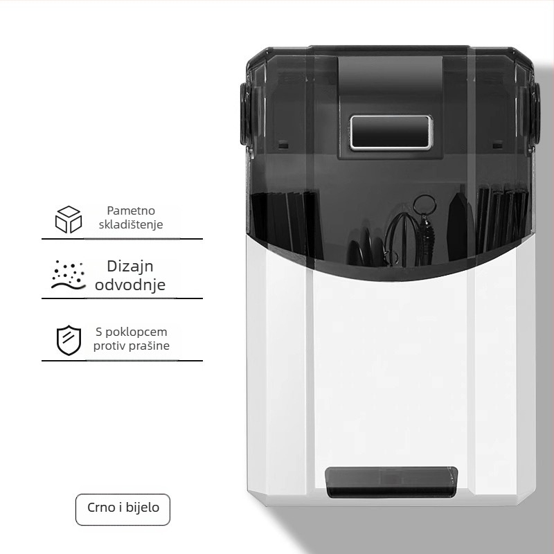 Držač štapića za zidnu montažu s dezinfekcijom i sušenjem – materijal PP; montaža na zid; funkcije: dezinfekcija i sušenje; prašinska zaštita