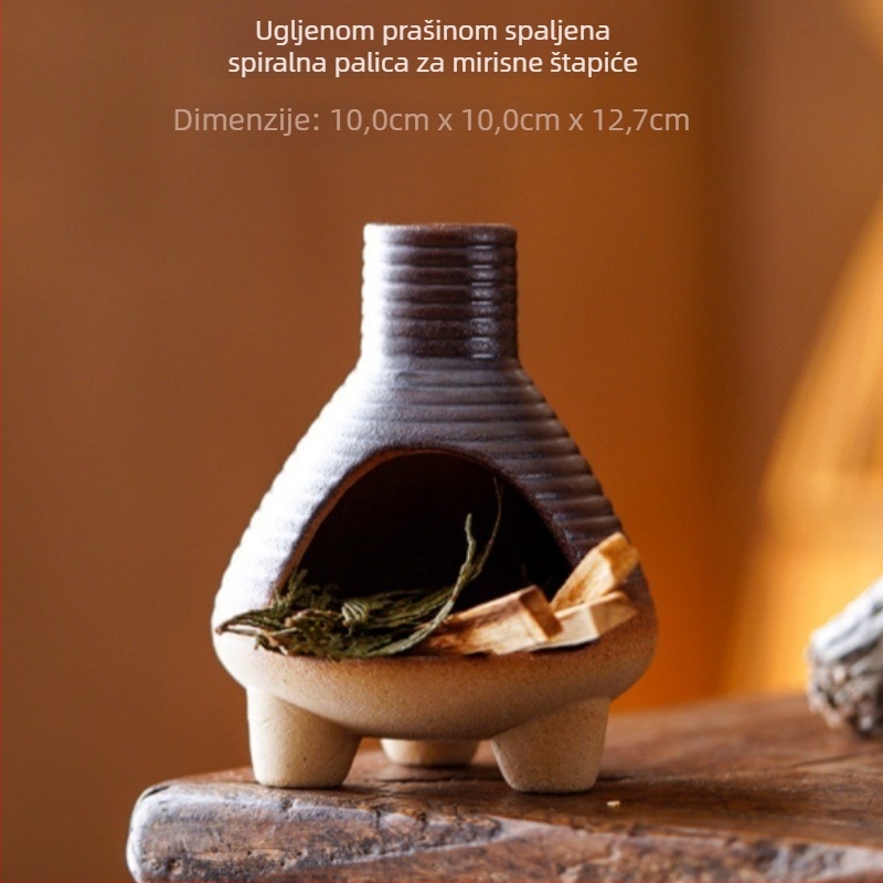 Keramička aromaterapijska peć - ručno izrađena, otporna na otvoreni plamen, keramička konstrukcija