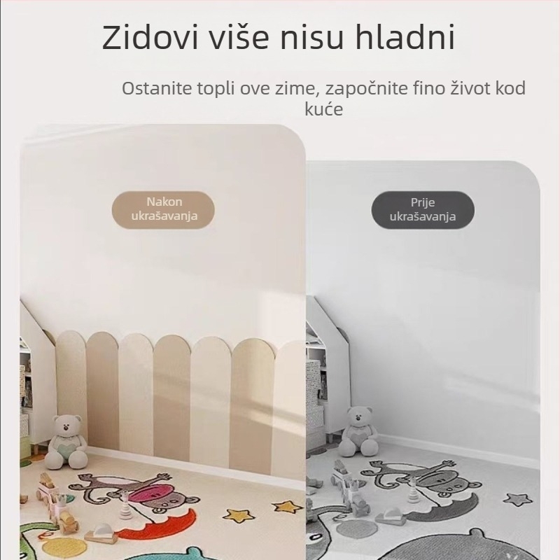 Morikage Dječji samoljepljivi filc paneli za zid - poliester vlakna, moderni minimalistički stil, mogućnost prilagodbe