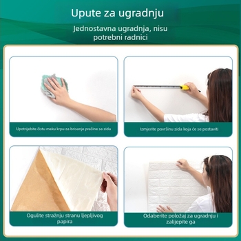 3D pjena tapeta s ciglastim uzorkom, kontinuirana rola, širina 50 cm - dekorativna zidna naljepnica za dnevni boravak, spavaću sobu ili radnu sobu
