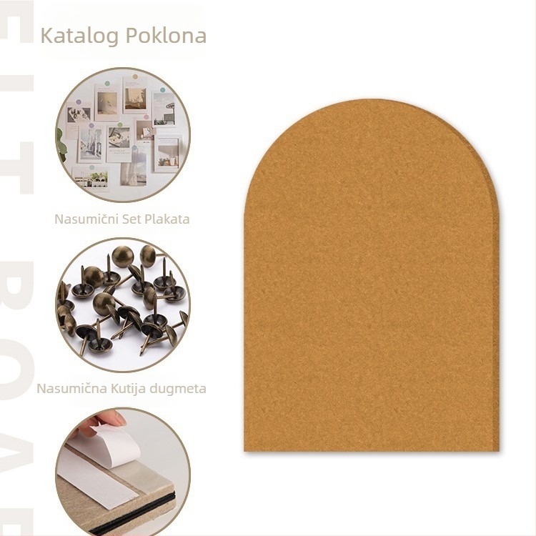 Polukružna filc ploča za zid – 3D zidna naljepnica za pozadinu fotografija; Materijal: poliesterska vlakna; 1 kom; Prostori: dnevni boravak, spavaća soba, ulaz, restoran; Moderan minimalistički stil