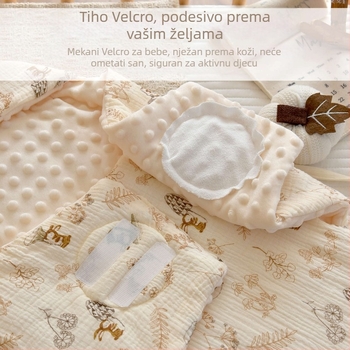 Spavaća vrećica za novorođenče, vanjski materijal od pamuka, poliester punilo, težina do 0,5 kg, proljeće i jesen