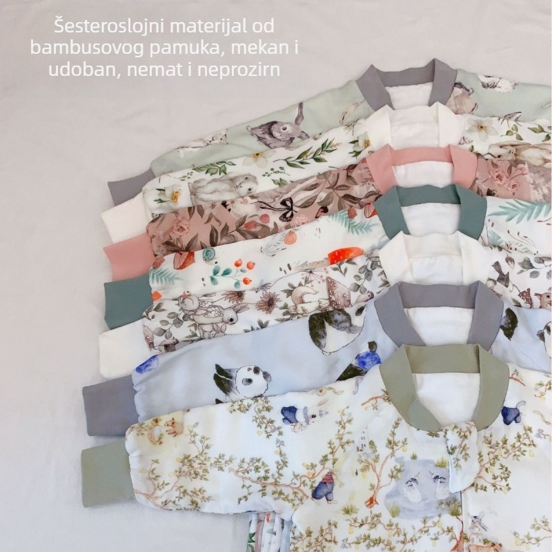 Spavaća vreća za bebe i djecu, šestoslojno bambus vlakno, dizajn s podijeljenim nogama, zaštita od udaraca