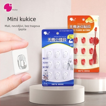 Meike ljepljivi kuka ABS, jedan kukA, moderni stil, nosivost 0–1 kg, 9 kom., izdanje Zima 2022.