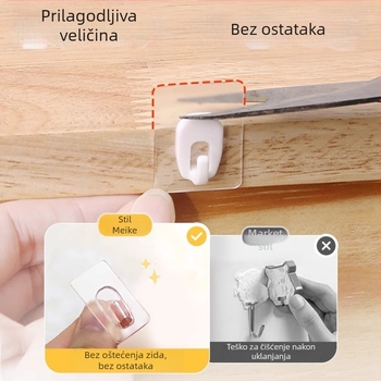 Meike ljepljivi kuka ABS, jedan kukA, moderni stil, nosivost 0–1 kg, 9 kom., izdanje Zima 2022.