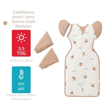 Spavaći vreć za novorođenče s zaštitom od šutanja i naglog buđenja, 100% pamuk, posteljina od svile, prozračan cocoon stil, odvojivi rukavi, pogodan za zimu i jesen
