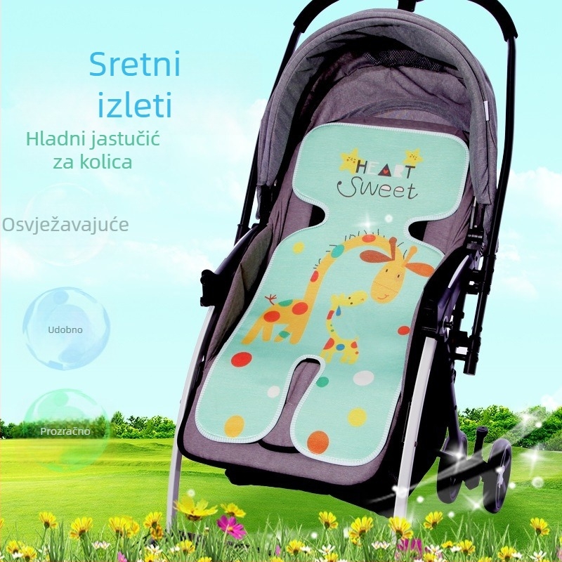 Aixiaoxiao Dječja autosjedalica ljetna podloga — Ice Silk površina, stražnja strana od poliester, prozračna, univerzalna kompatibilnost
