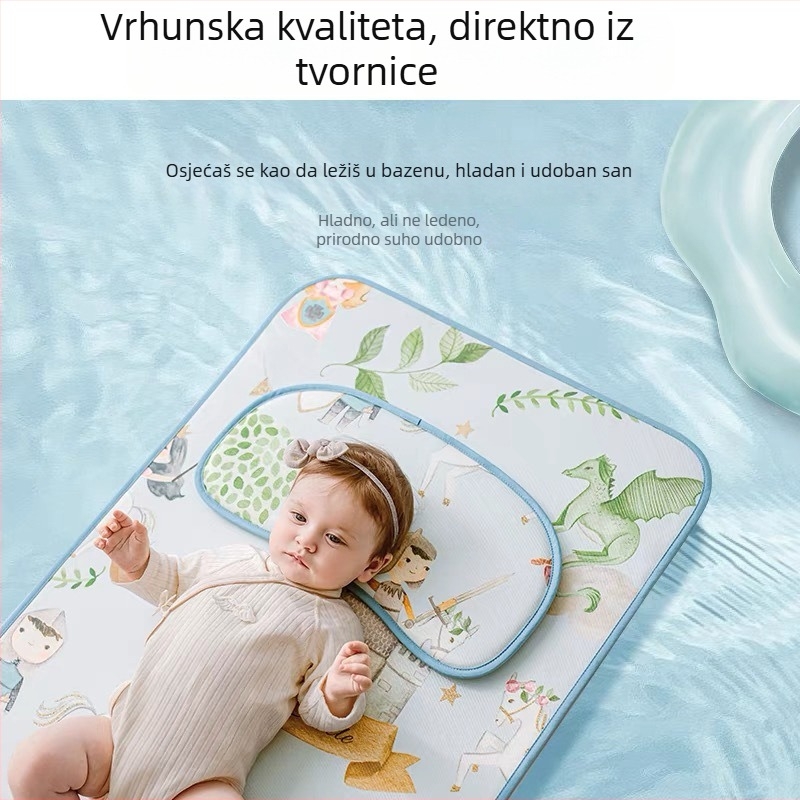 Madrac za bebu za krevetić i vrtić - Ice Silk ljetna podloga, vlakna bambusa, 0-1 godina, prilagodljivo, privatna oznaka