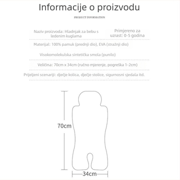 Hladajuća podloga za kolica za bebu – pamuk, Prilagodljiva obrada: Da, Podržava jedinstvenu distribuciju: Da, Pozicija: Beba, Kategorija: Podloga
