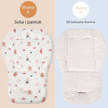 Pamuk podmeta za dječja kolica - prednja crepe pamuk, stražnja mekana tkanina; za djecu od 0 do 3 godine