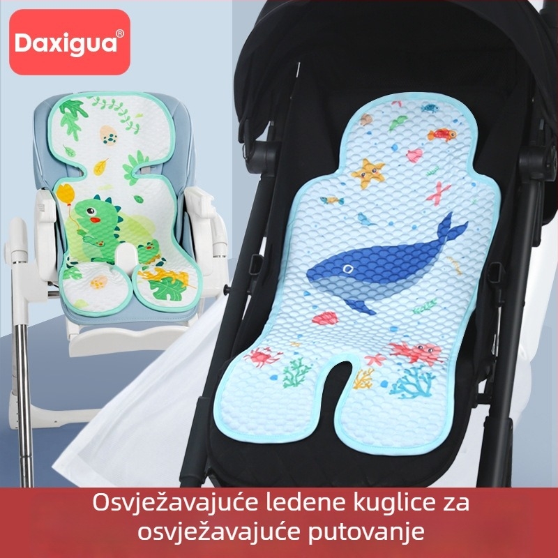 Podložak za sjedište djeteta – hlađena Ice Silk tkanina, univerzalni sigurnosni jastučić za kolica i dječji stolac