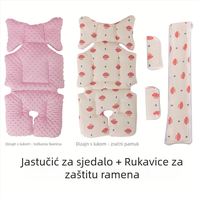 Jastučnica za sjedište kolica – dvostrani baršun, za sve sezone, debeli topli jastučić za bebe 0–1 godina, pamuk