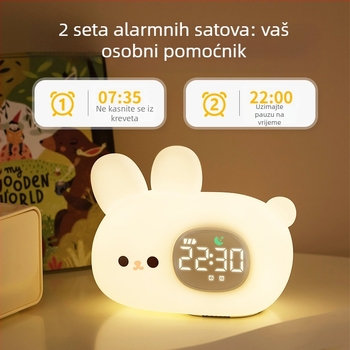 Studentski budilnik s noćnim svjetlom na noćnom ormariću, crtani digitalni sat za djecu, vanjsko napajanje, plastično kućište i cifernik