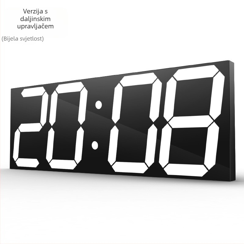 LED digitalni zidni sat, pravokutnog oblika, termometar, kalendar i alarm