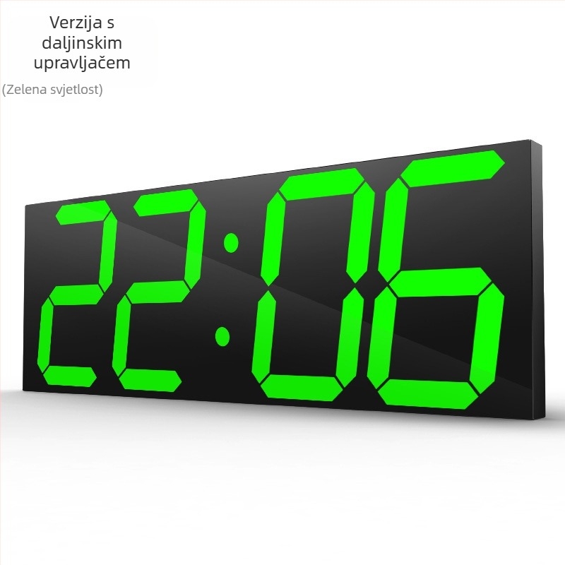 LED digitalni zidni sat, pravokutnog oblika, termometar, kalendar i alarm