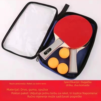 Set dviju reketa za stolni tenis za učenike s dugim držačem, karbonska vlakna