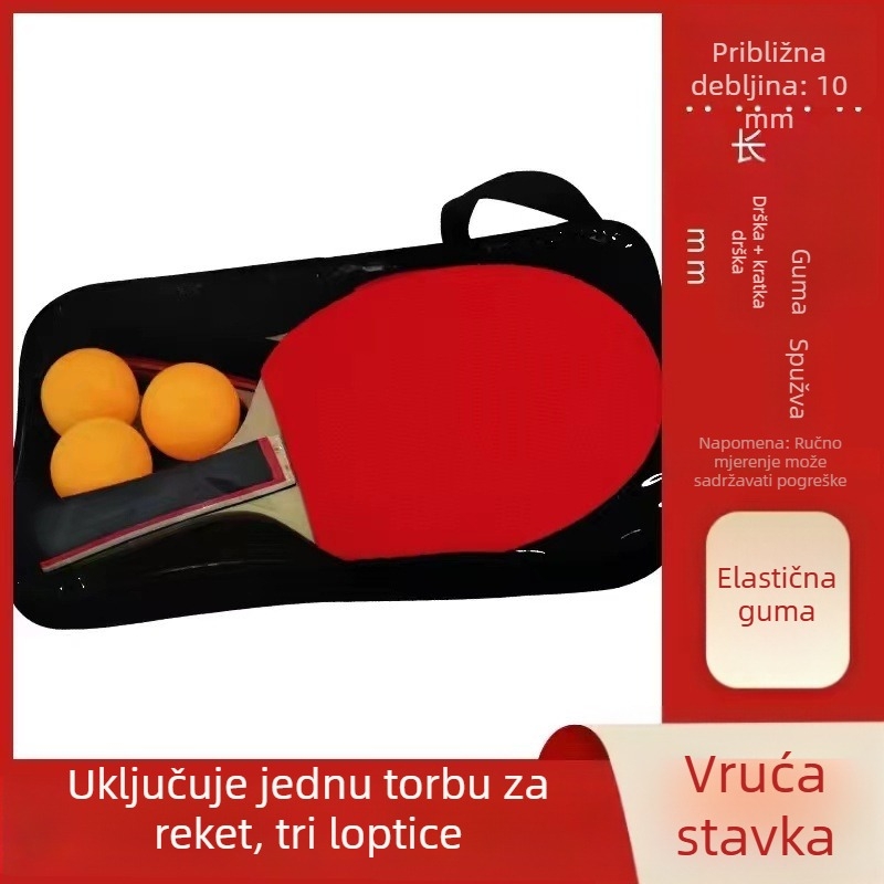 Set dviju reketa za stolni tenis za učenike s dugim držačem, karbonska vlakna