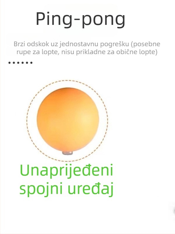 Set za trening stolnog tenisa s bazom s usisnom čašom i elastičnim mekanim osovinom za unutarnju upotrebu — donja pločica od PP-a, guma s pozitivnim ljepilom, raketa tipa pravac, fitness oprema