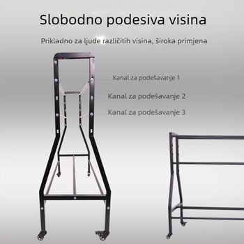 Kolica za trening trojke s pomičnim spremnikom za pohranu, košarkaški stalak od lijevanog željeza, ojačana konstrukcija