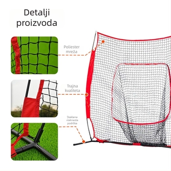 Net za trening udaranja za baseball/softball - prijenosna mreža za odskok, za unutarnje i vanjske prostore, poliesterska