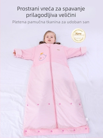 Dječji spavaći vreć od 100% pamuka, s odvojivim rukavima, motiv crtić, za četiri sezone, zima, proljeće i jesen, pranje, antibakterijski