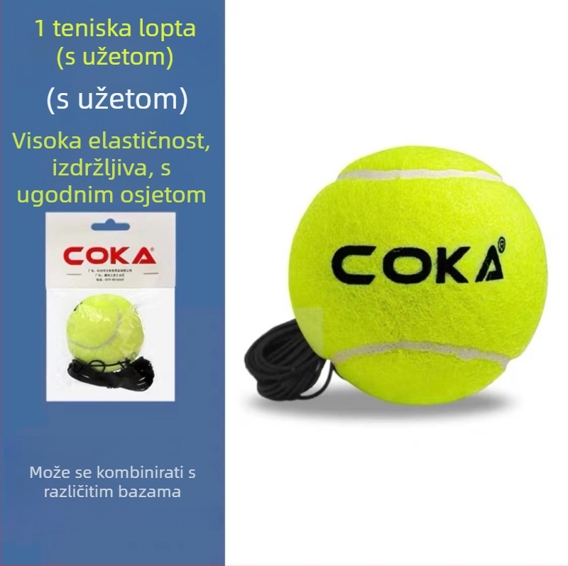 Uređaj za treniranje tenisa za početnike, gumena konstrukcija, logotip otisnut, prilagodljiv, pogodan za stolni tenis i tenis s perjem